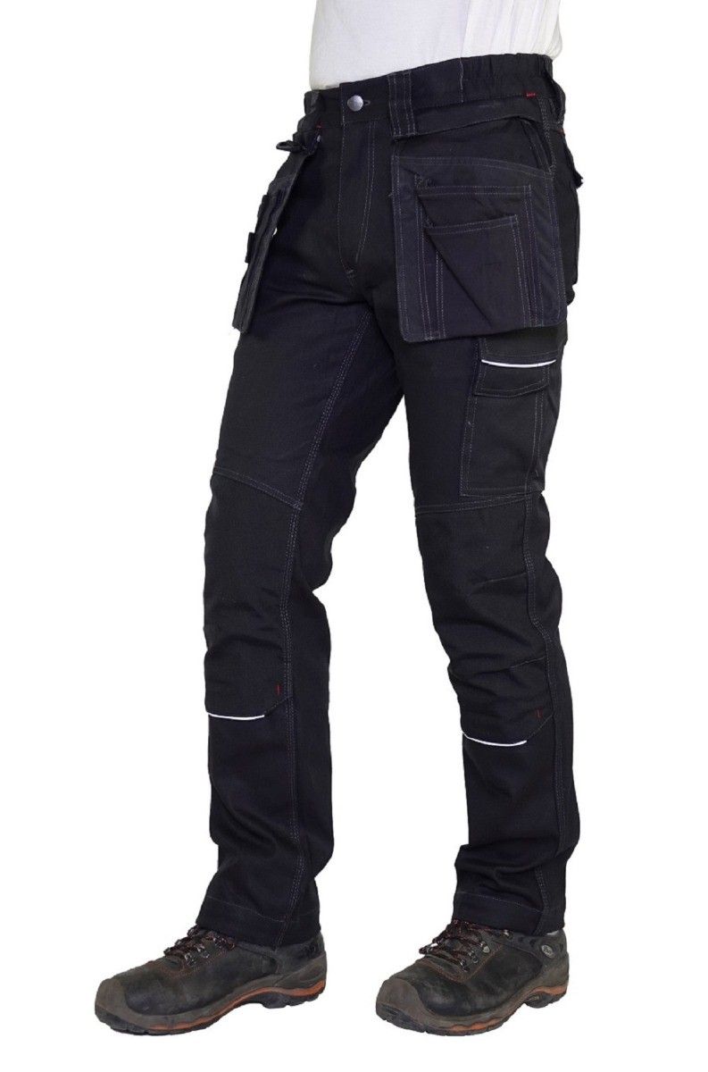 Storvik Tim Stretch-Werkbroek met Kniezakken (zwart)