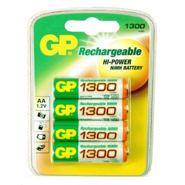 Batterij oplaadbaar GP-AA- 1300mAH x4st
