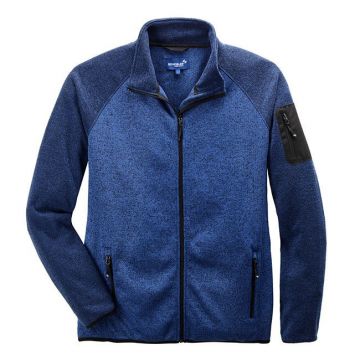TWENG gebreid werkvest blauw/zwart gemeleerd