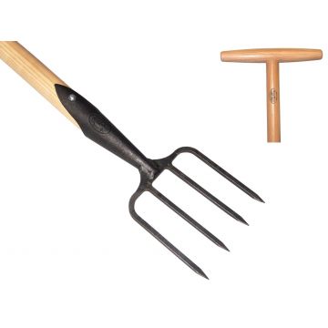 Grasmat herstelvork 4 tands essen steel 90cm *deWit*