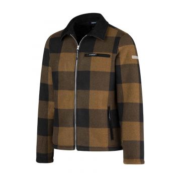 Houthakkers Fleecevest London Taupebruin blok, teddygevoerd