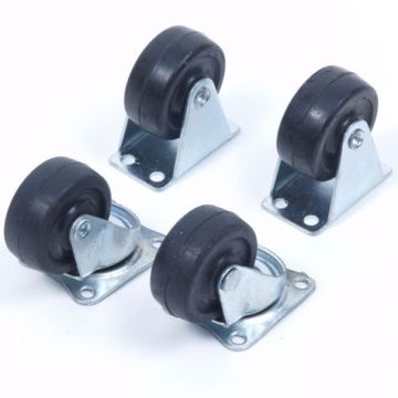 Bok- en Zwenkwielen 40mm (zwart)