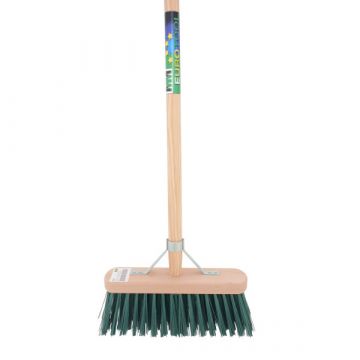 Eurotool Bezem met kunstvezelfs met steel van 140cm (groen)