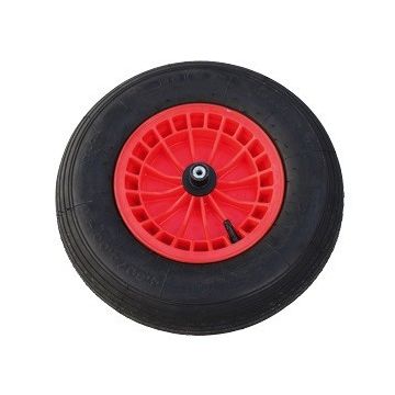 Kruiwagenwiel 4,80/4,00x8 (2ply) kunstof velg (Rood)