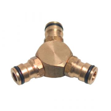 Messing 3-weg stuk 1/2"