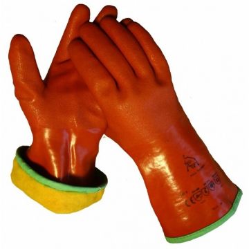 Cama-iso PVC gevoerde handschoenen (rood)