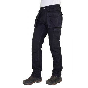 Storvik Tim Stretch-Werkbroek met Kniezakken (zwart)