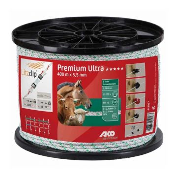 AKO Premium Ultra schrikkoord wit/groen