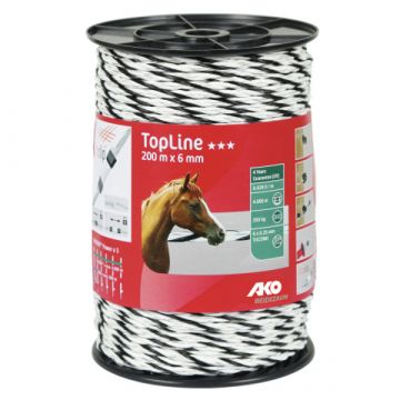 AKO TopLine schrikkoord wit/zwart TriCOND 200m