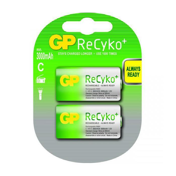 Batterij oplaadbaar GP ReCyKo+ C- x2st main product photo