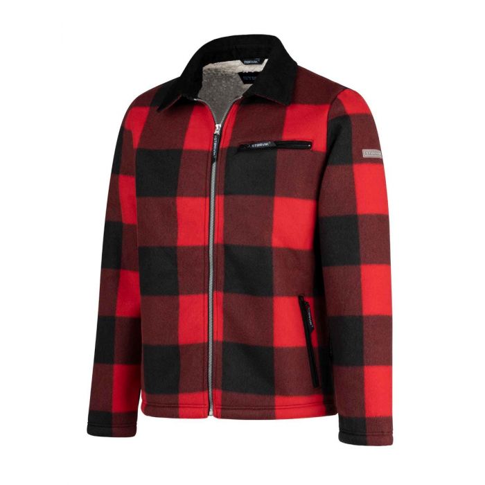 Houthakkers Fleecevest London Rood blok, teddygevoerd main product photo