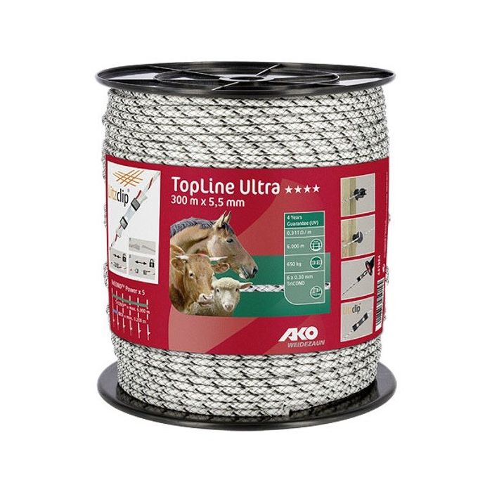 AKO TopLine Ultra schrikdraad wit/zwart (300 meter) main product photo