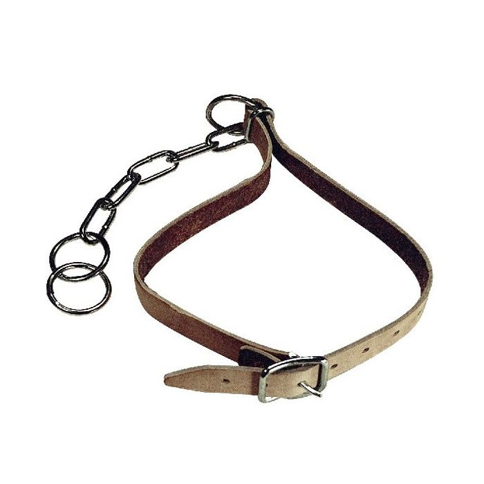 Kopriem leer + ketting main product photo