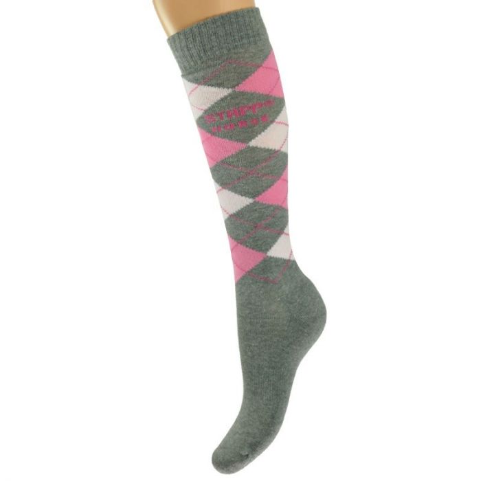 Ruit Stapp Horse Sok (grijs/roze/fuchsia) main product photo